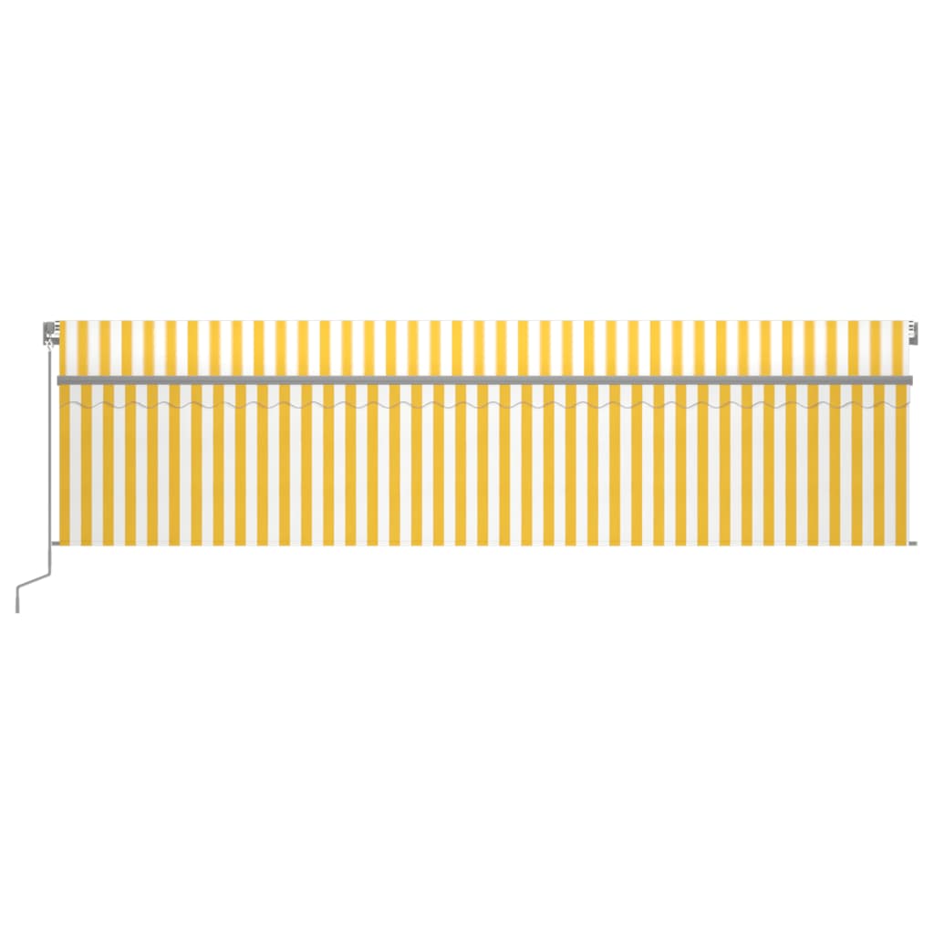 VidaXL Luifel automatisch rolgordijn LED windsensor 6x3 cm geel wit