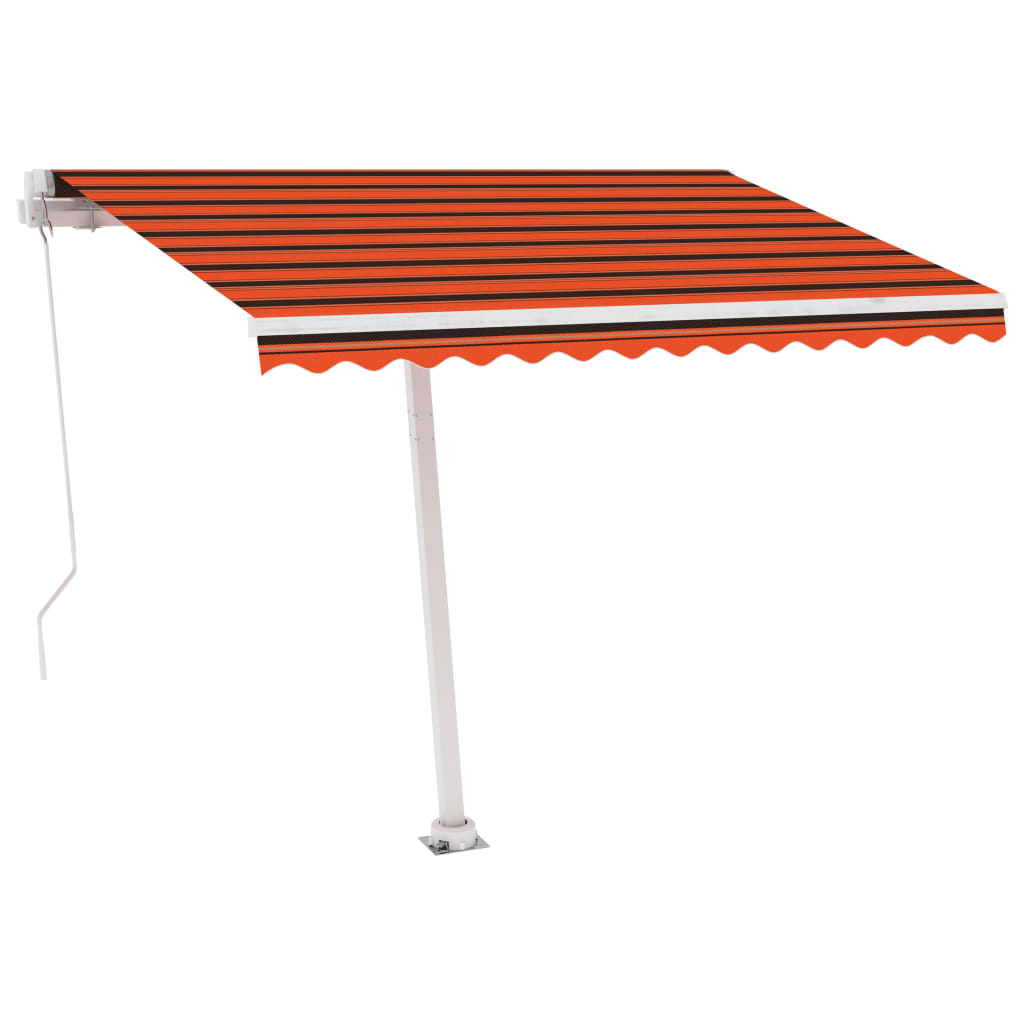 VidaXL Luifel vrijstaand handmatig uittrekbaar 300x250 cm oranje bruin