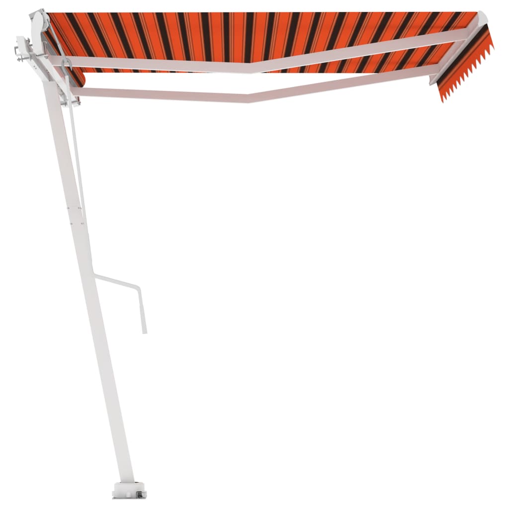 VidaXL Luifel vrijstaand handmatig uittrekbaar 350x250 cm oranje bruin