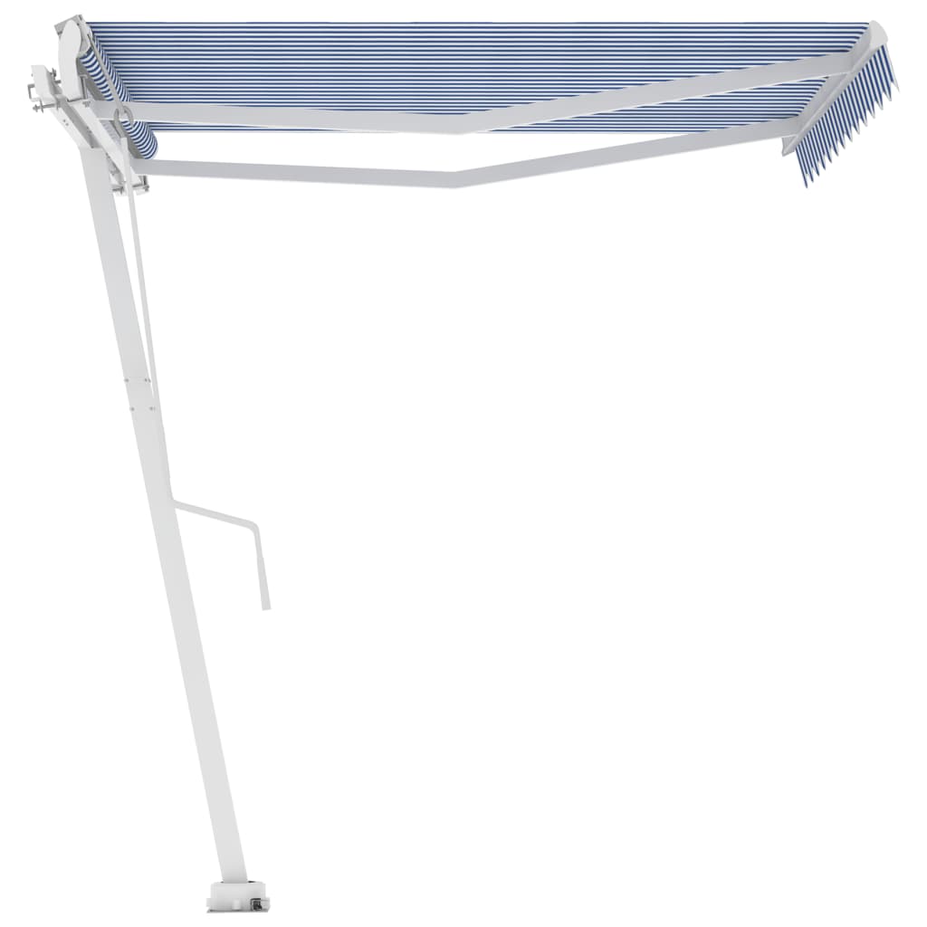 VidaXL Luifel vrijstaand automatisch 350x250 cm blauw en wit