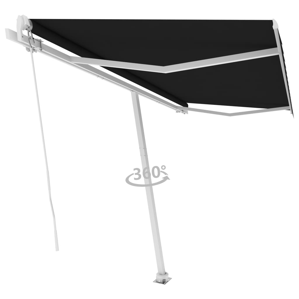 VidaXL Luifel vrijstaand handmatig uittrekbaar 450x300 cm antraciet