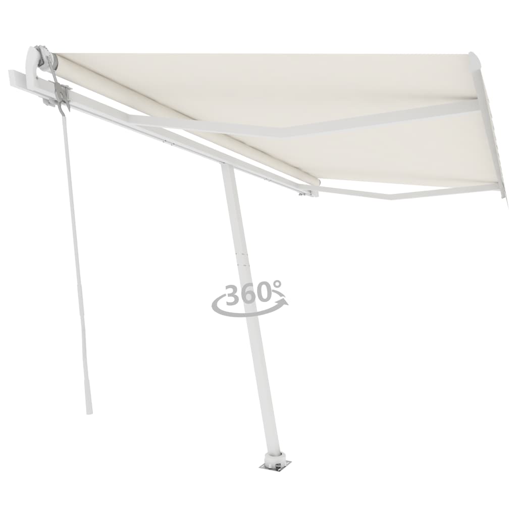 VidaXL Luifel vrijstaand automatisch 450x300 cm crèmekleurig