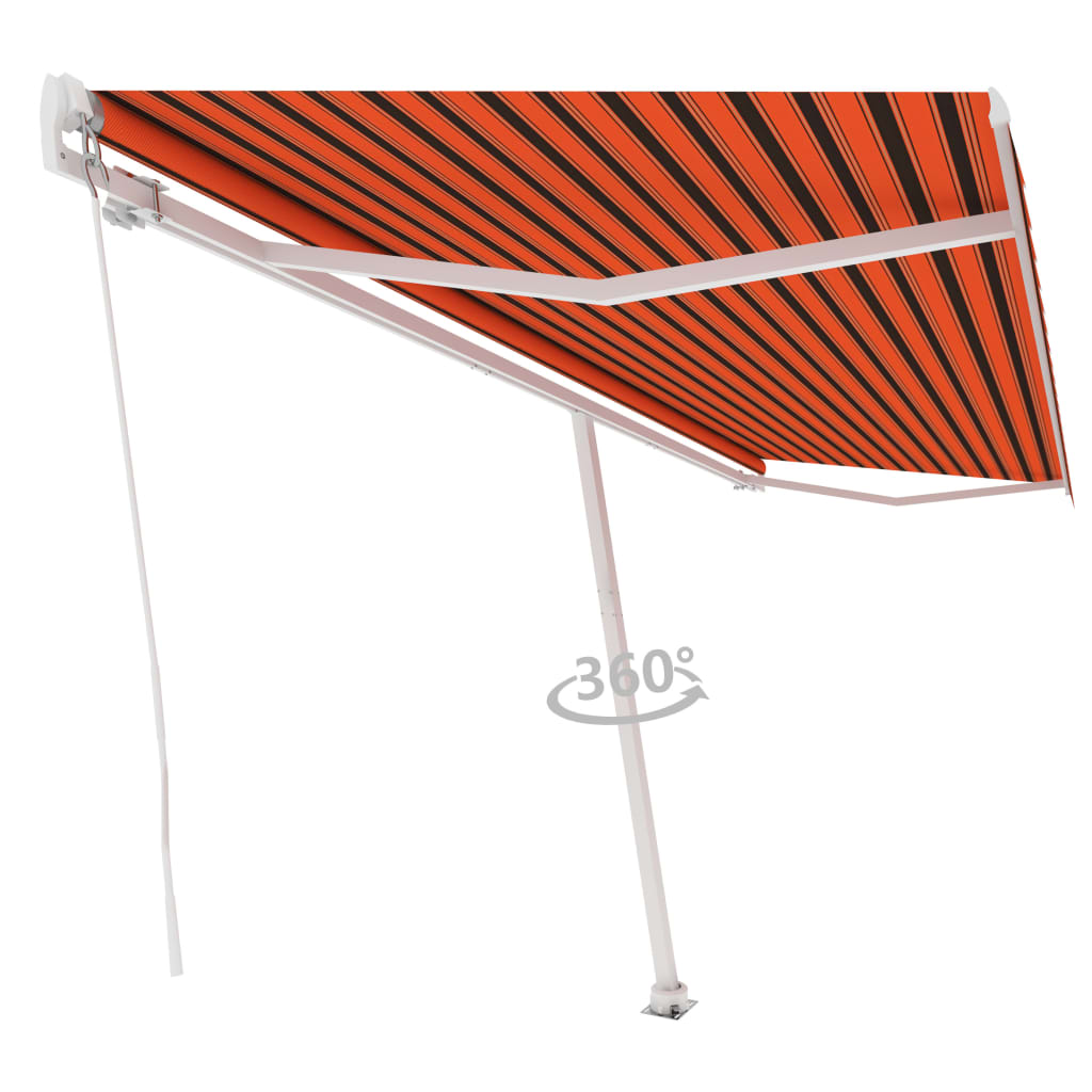 VidaXL Luifel vrijstaand handmatig uittrekbaar 500x300 cm oranje bruin