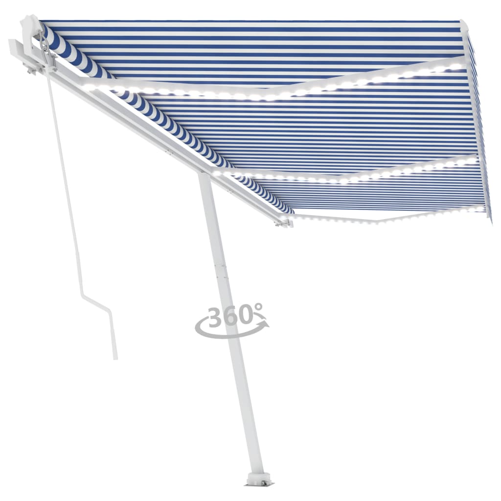 VidaXL Luifel handmatig uittrekbaar met LED 600x300 cm