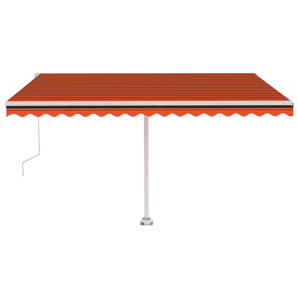 VidaXL Luifel automatisch met LED windsensor 400x350 cm oranje bruin