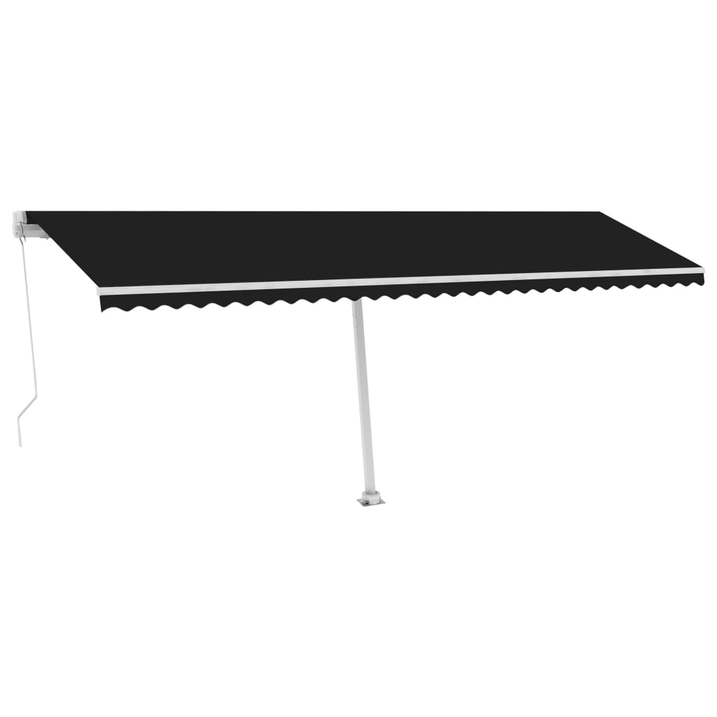 VidaXL Luifel handmatig uittrekbaar met LED 600x350 cm antracietkleur