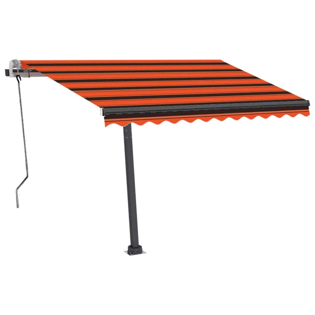 VidaXL Luifel vrijstaand handmatig uittrekbaar 350x250 cm oranje bruin