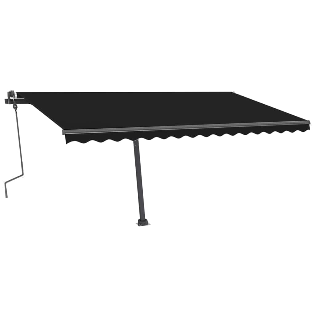 VidaXL Luifel handmatig uittrekbaar met LED 400x300 cm antracietkleur