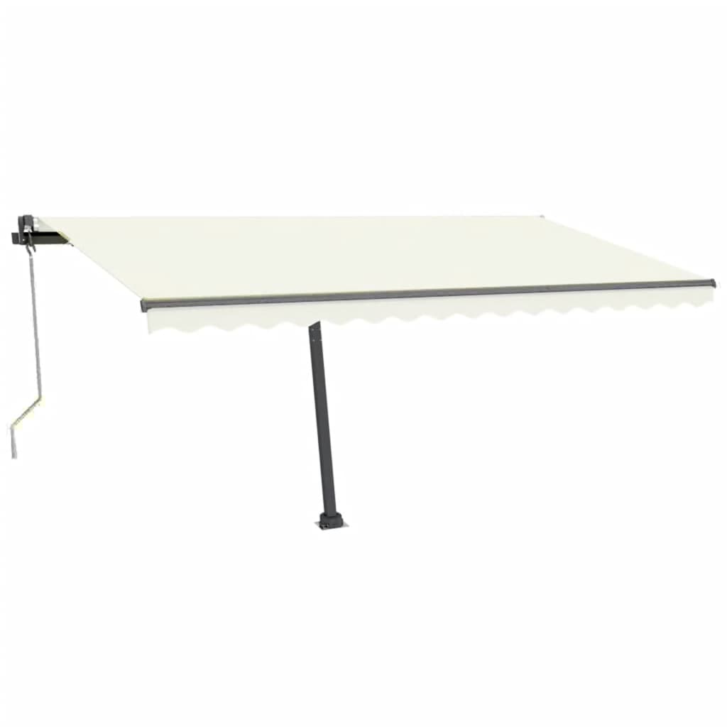 VidaXL Luifel automatisch met LED en windsensor 400x300 cm crèmekleur