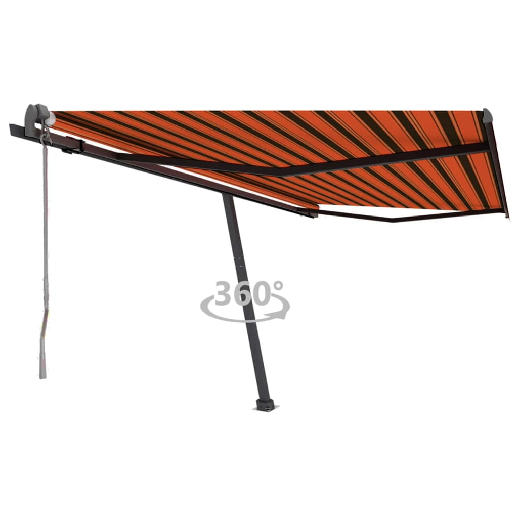 VidaXL Luifel vrijstaand automatisch 450x300 cm oranje en bruin