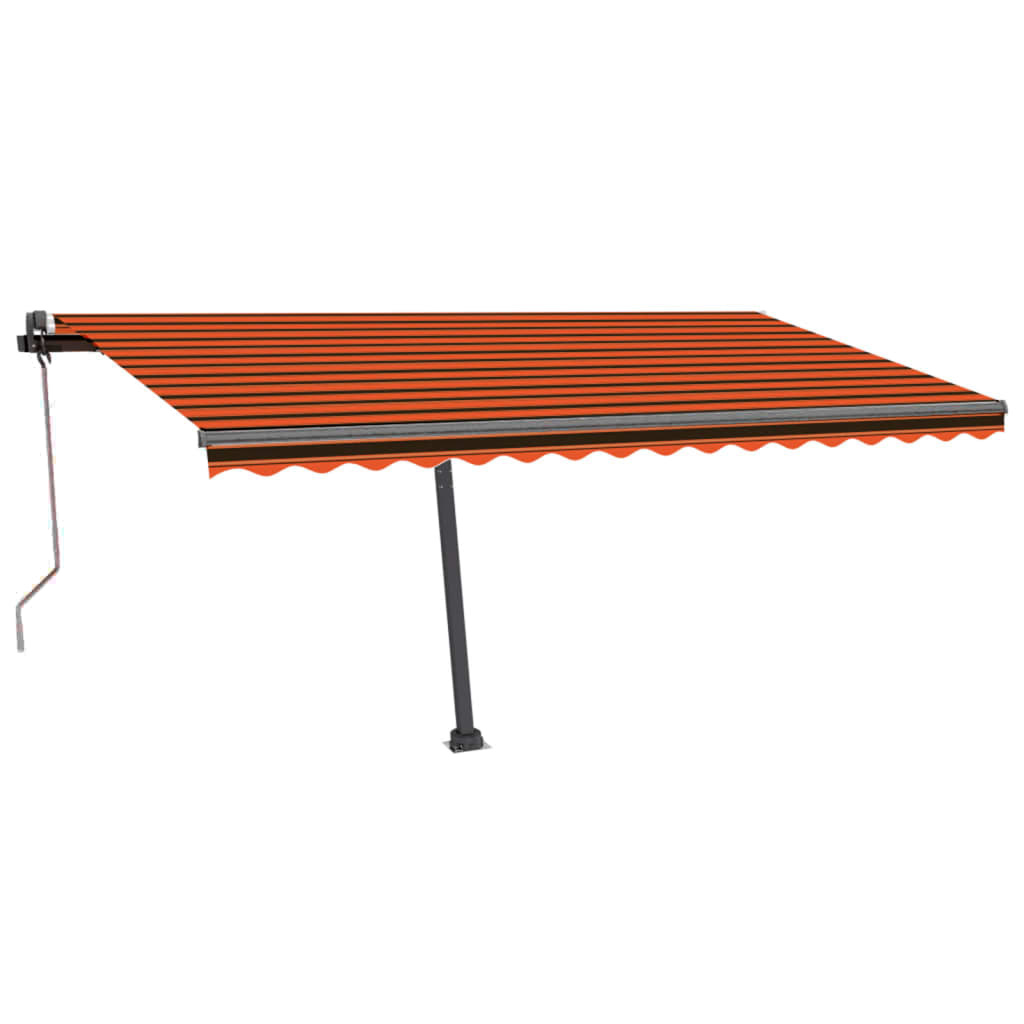 VidaXL Luifel automatisch met LED windsensor 450x300 cm oranje bruin