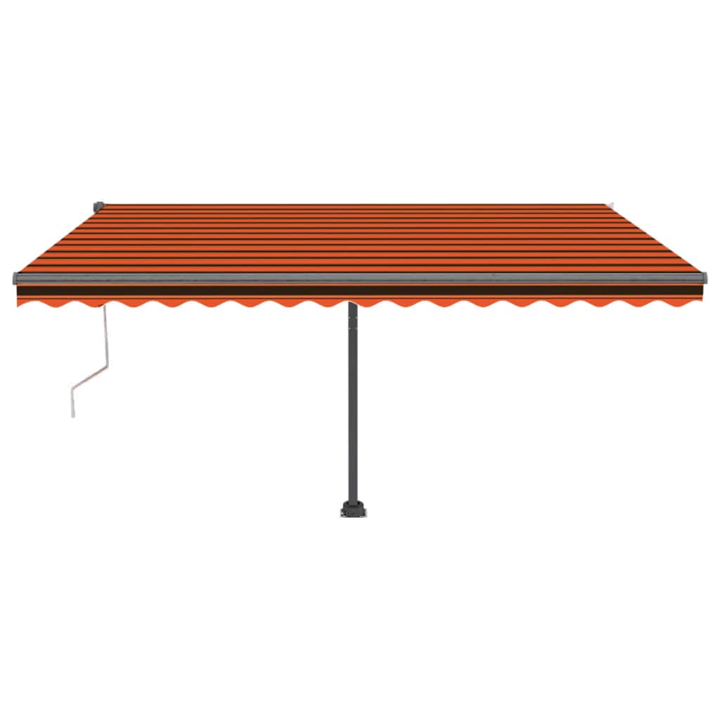 VidaXL Luifel automatisch met LED windsensor 450x300 cm oranje bruin