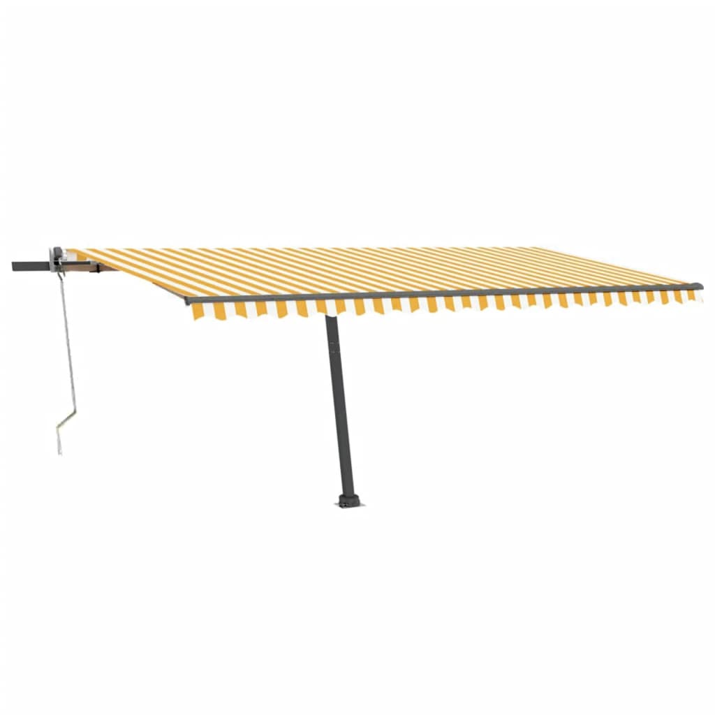 VidaXL Luifel automatisch met LED en windsensor 500x300 cm geel en wit