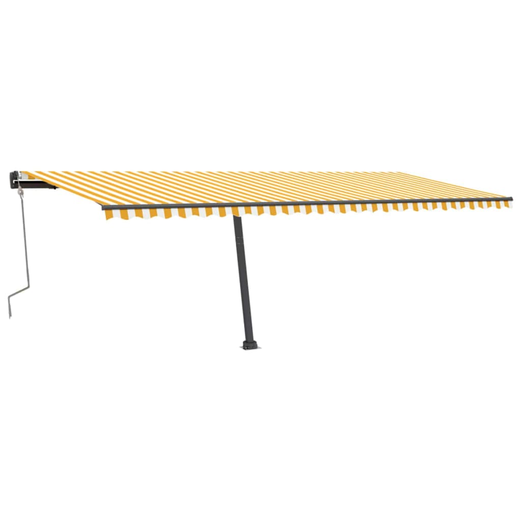 VidaXL Luifel handmatig uittrekbaar met LED 600x300 cm geel en wit