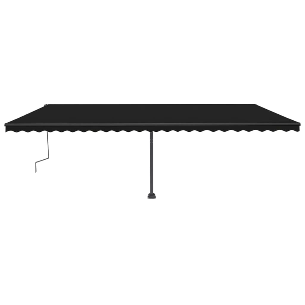 VidaXL Luifel handmatig uittrekbaar met LED 600x300 cm antracietkleur