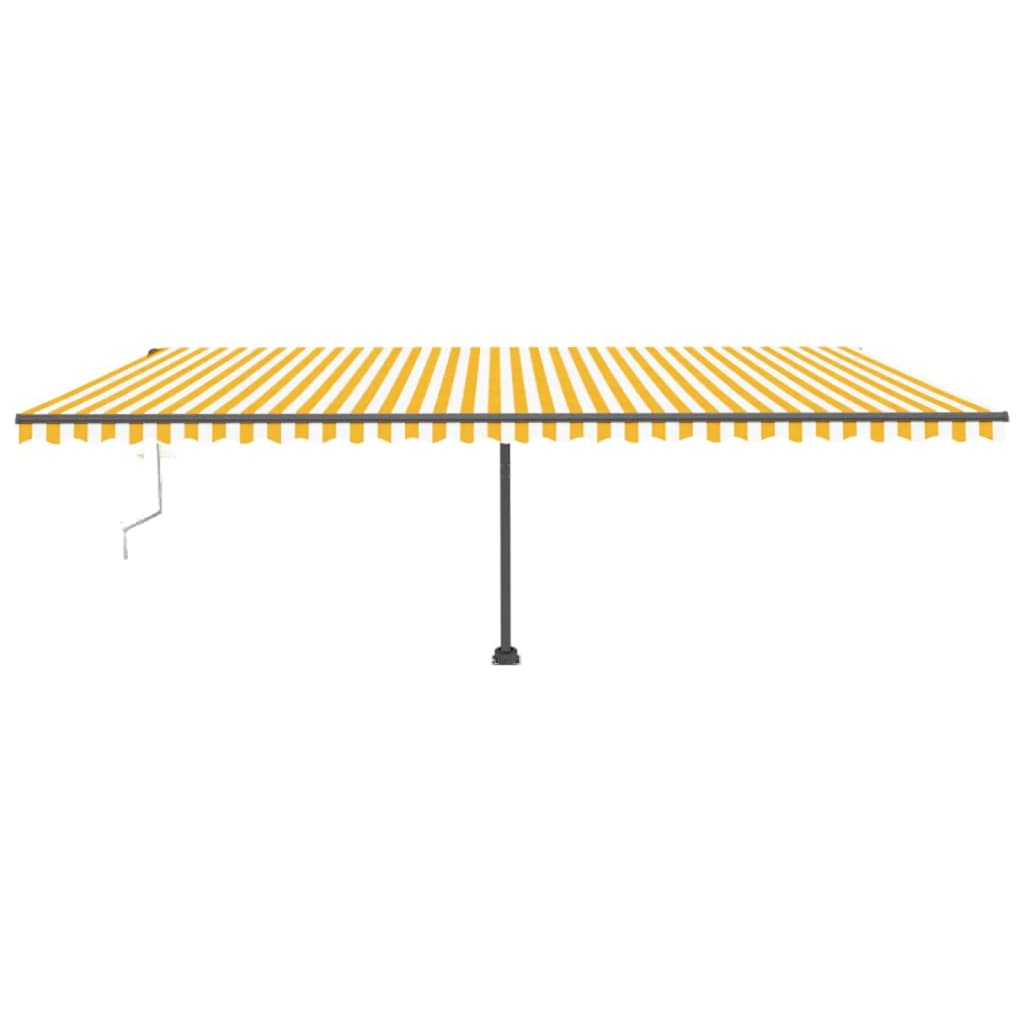 VidaXL Luifel automatisch met LED en windsensor 600x300 cm geel en wit