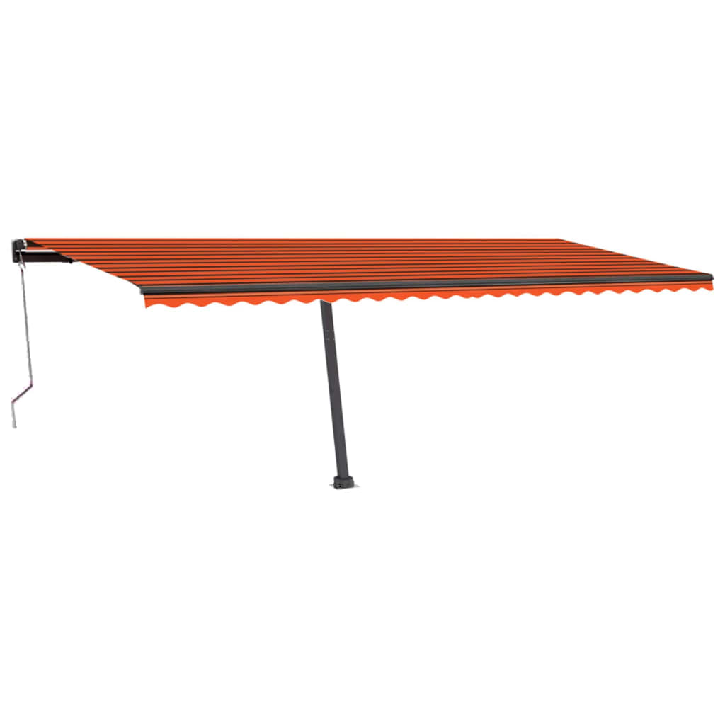 VidaXL Luifel automatisch met LED windsensor 600x300 cm oranje bruin