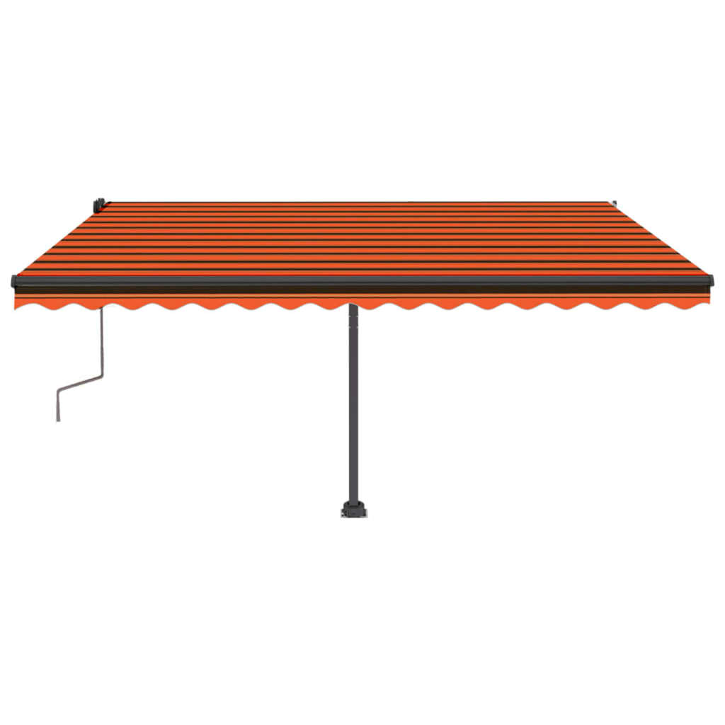 VidaXL Luifel vrijstaand handmatig uittrekbaar 400x350 cm oranje bruin