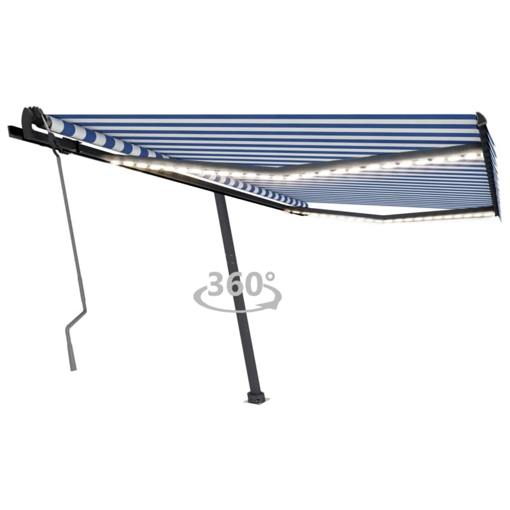 VidaXL Luifel handmatig uittrekbaar met LED 400x350 cm