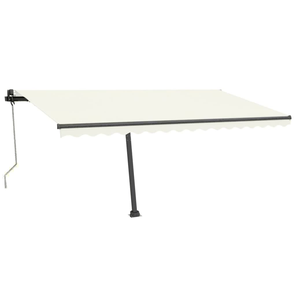 VidaXL Luifel automatisch met LED en windsensor 400x350 cm crèmekleur