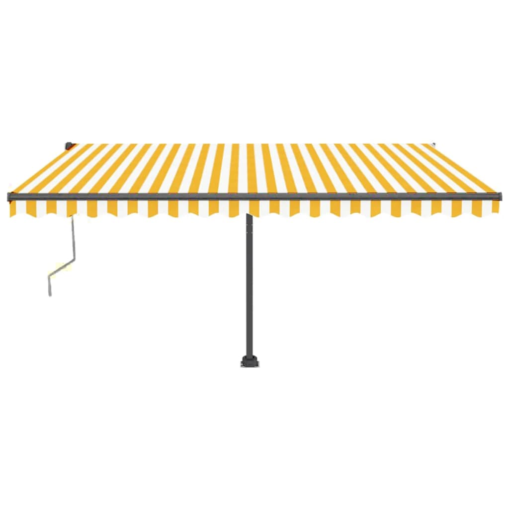 VidaXL Luifel automatisch met LED en windsensor 400x350 cm geel en wit