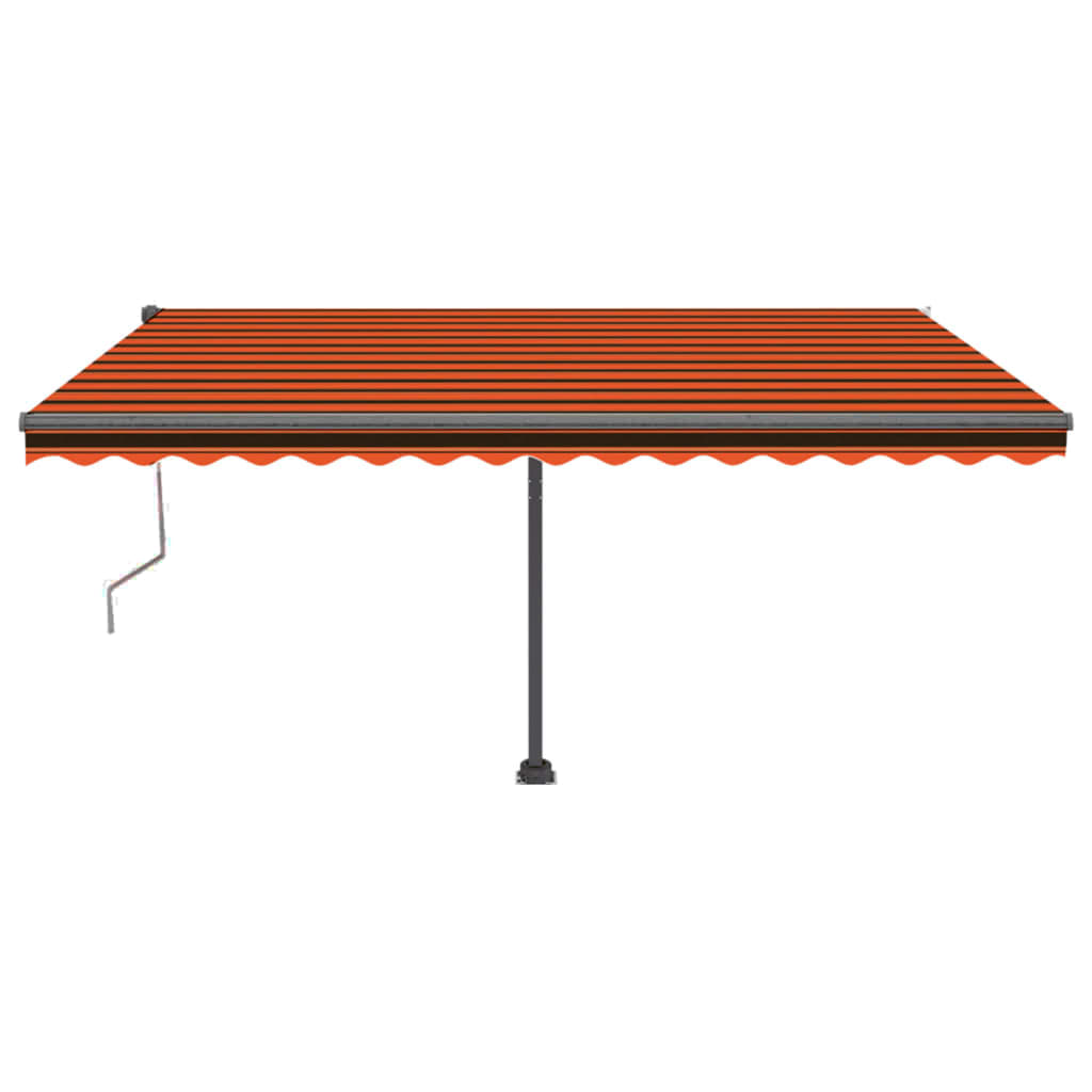 VidaXL Luifel automatisch met LED windsensor 400x350 cm oranje bruin