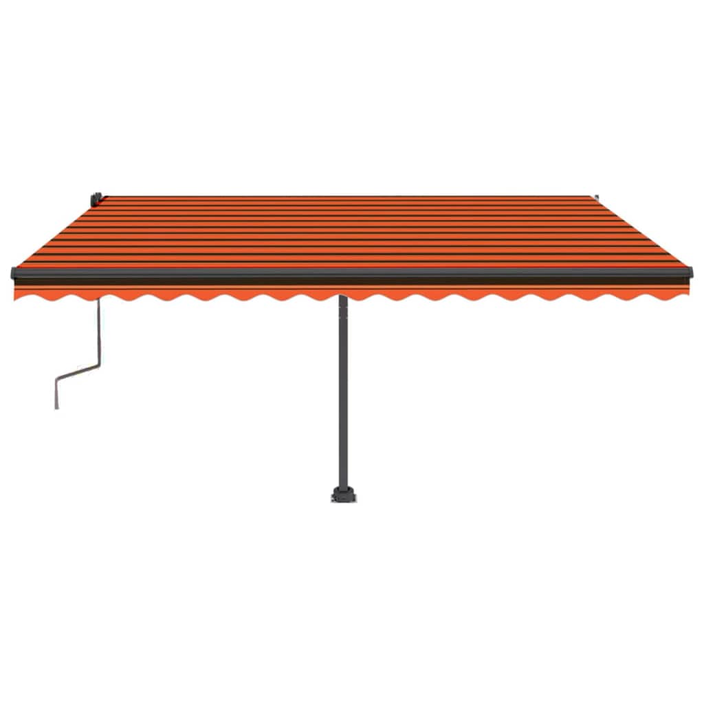 VidaXL Luifel vrijstaand handmatig uittrekbaar 450x350 cm oranje bruin