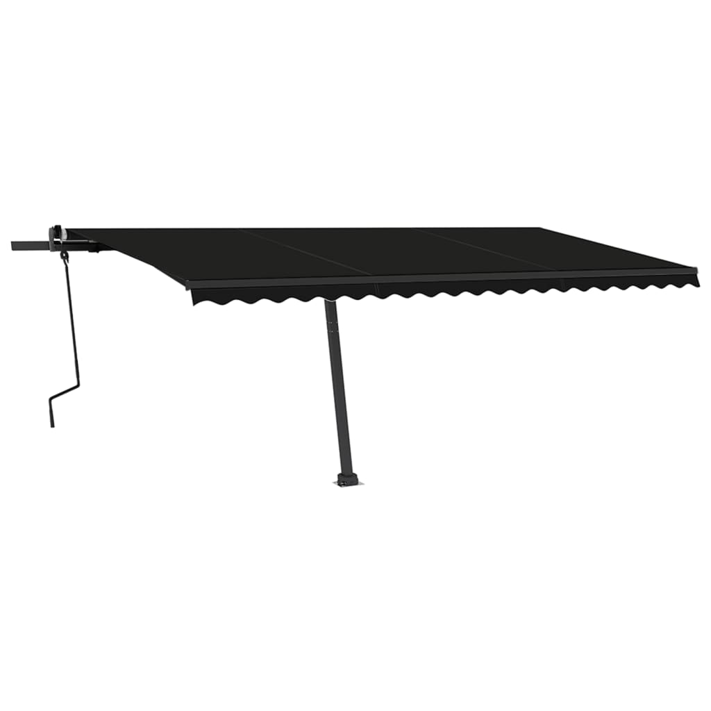 VidaXL Luifel handmatig uittrekbaar met LED 500x350 cm antracietkleur