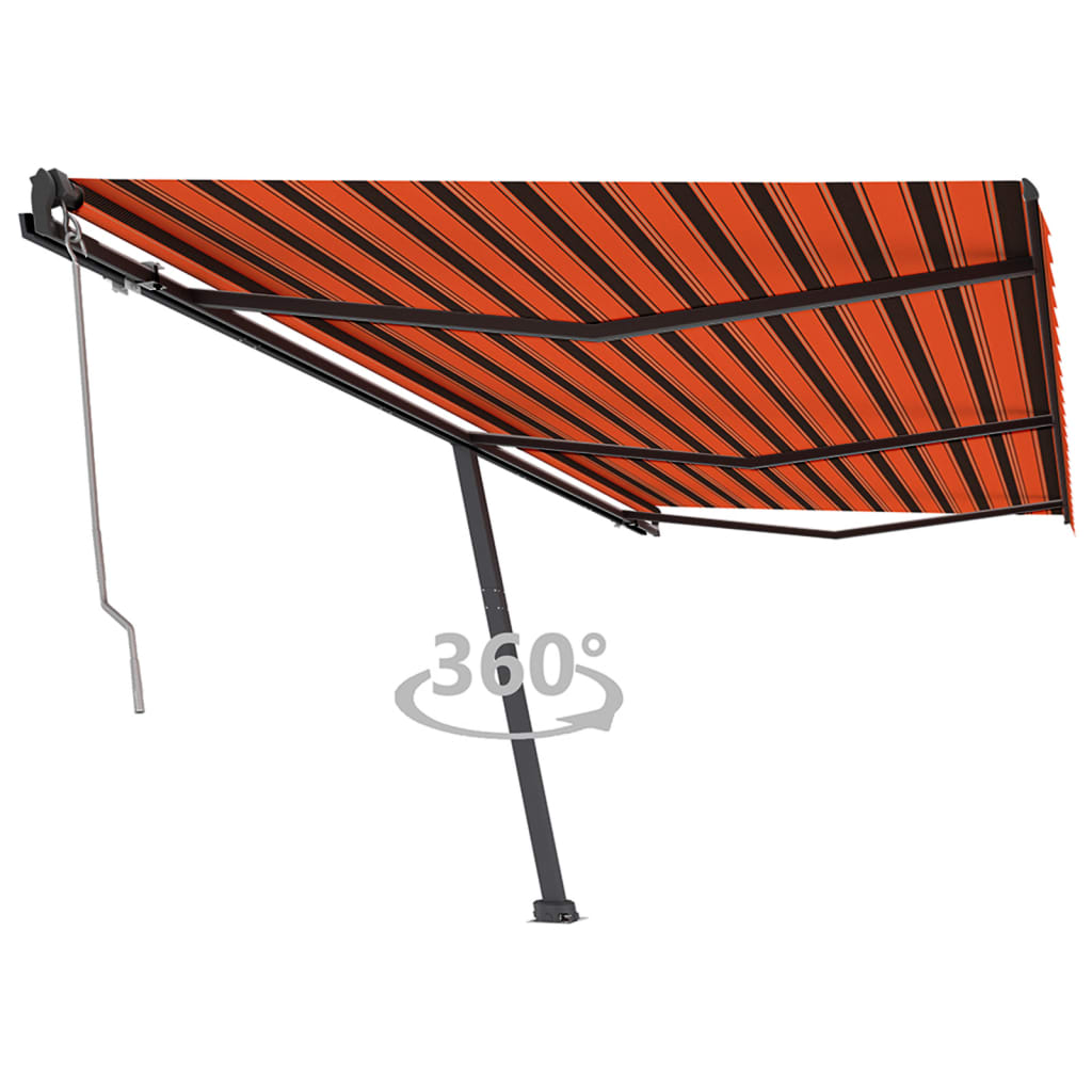 VidaXL Luifel vrijstaand automatisch 600x350 cm oranje en bruin