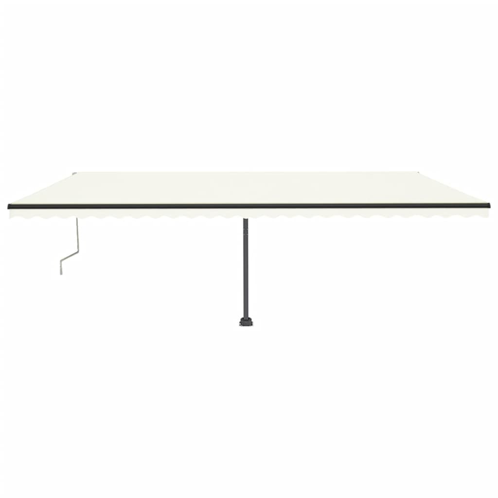 VidaXL Luifel automatisch met LED en windsensor 600x350 cm crèmekleur