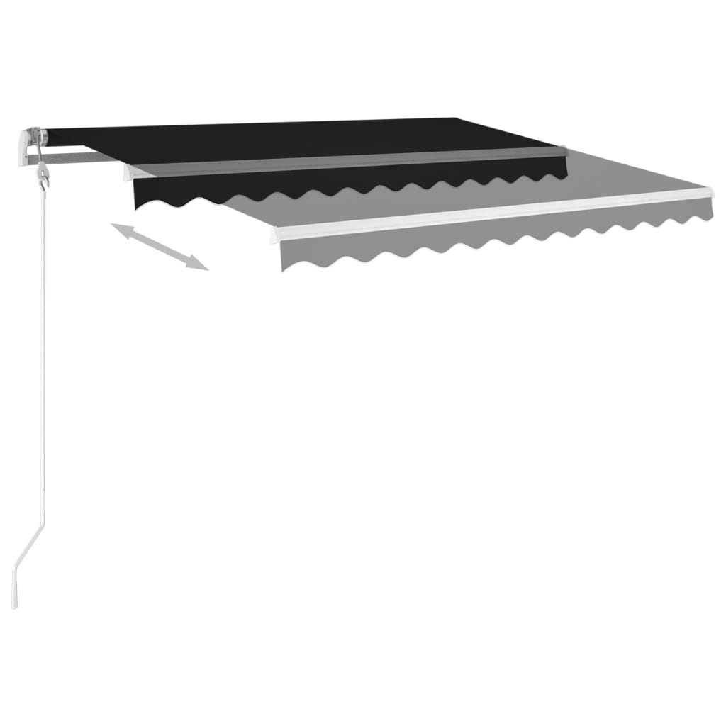VidaXL Luifel handmatig uittrekbaar met LED 3x2,5m antracietkleurig