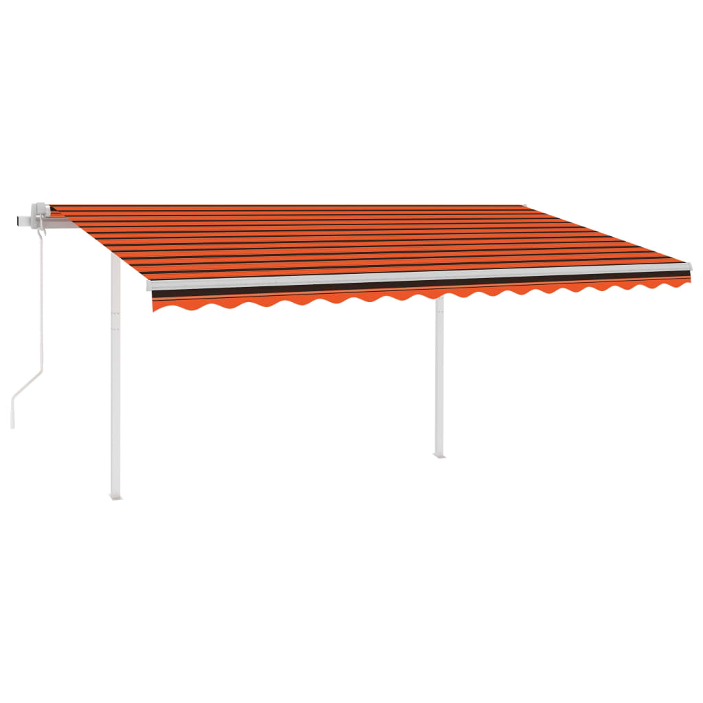 VidaXL Luifel automatisch uittrekbaar met palen 4x3 m oranje en bruin