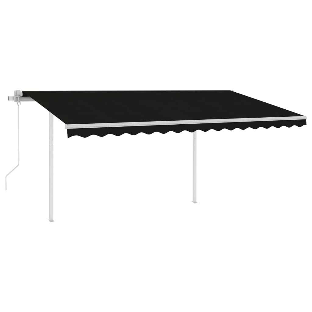 VidaXL Luifel automatisch met LED en windsensor 4,5x3 m antracietkleur
