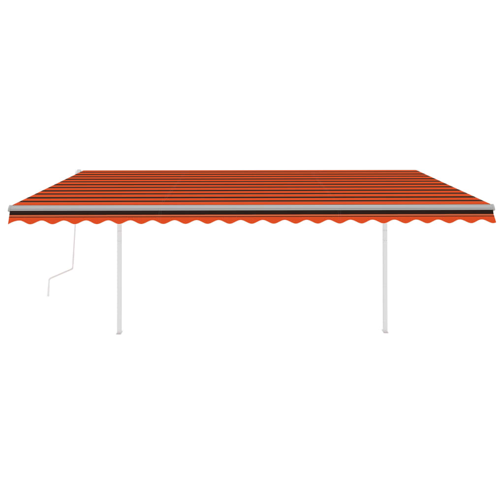 VidaXL Luifel automatisch met LED en windsensor 5x3 m oranje en bruin