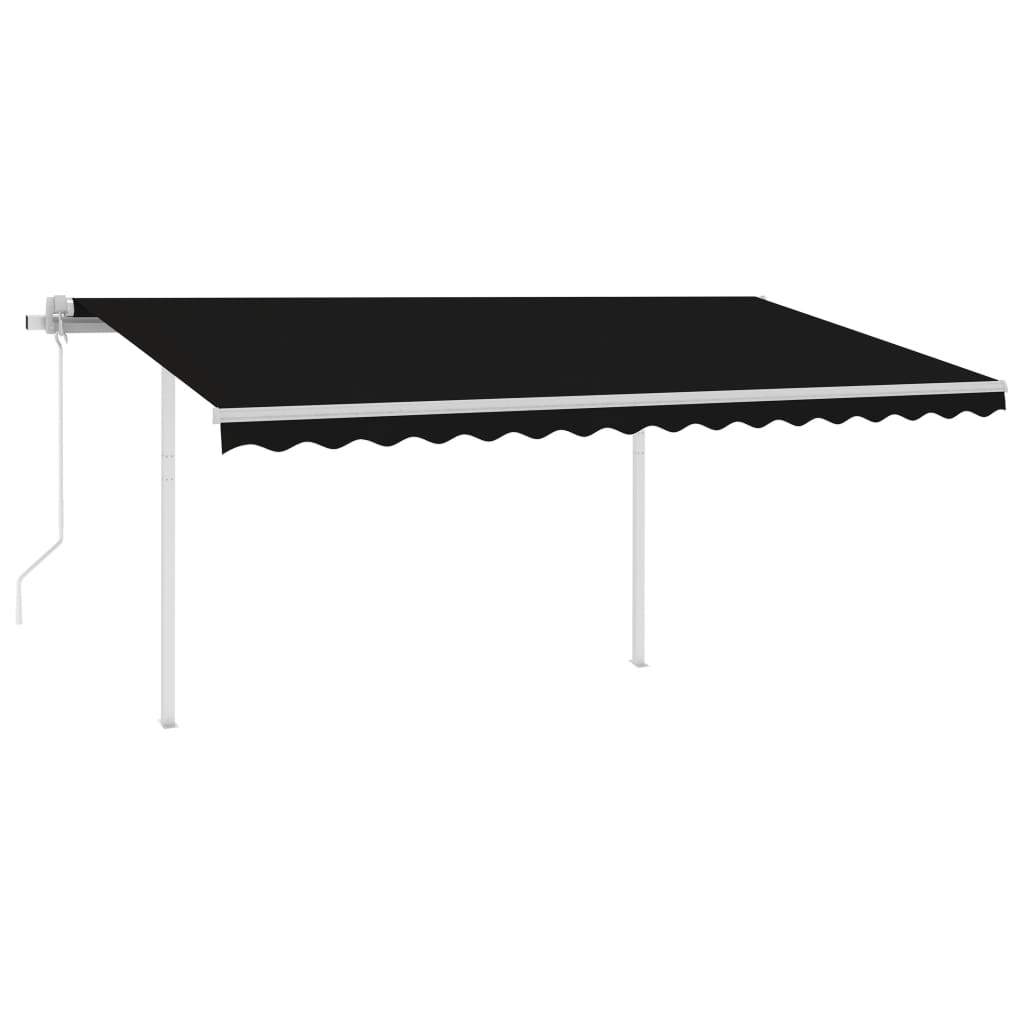 VidaXL Luifel automatisch met LED en windsensor 4x3,5 m antraciet