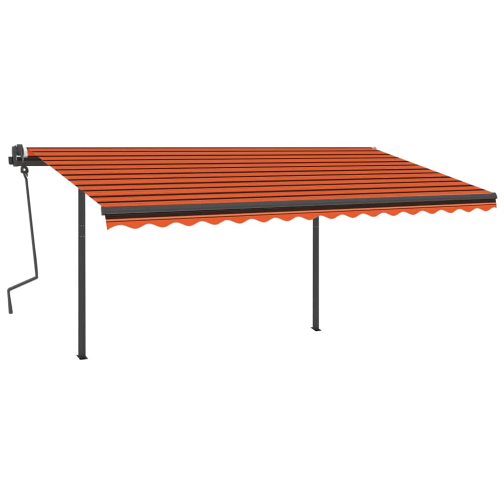 VidaXL Luifel automatisch met LED en windsensor 4x3 m oranje en bruin