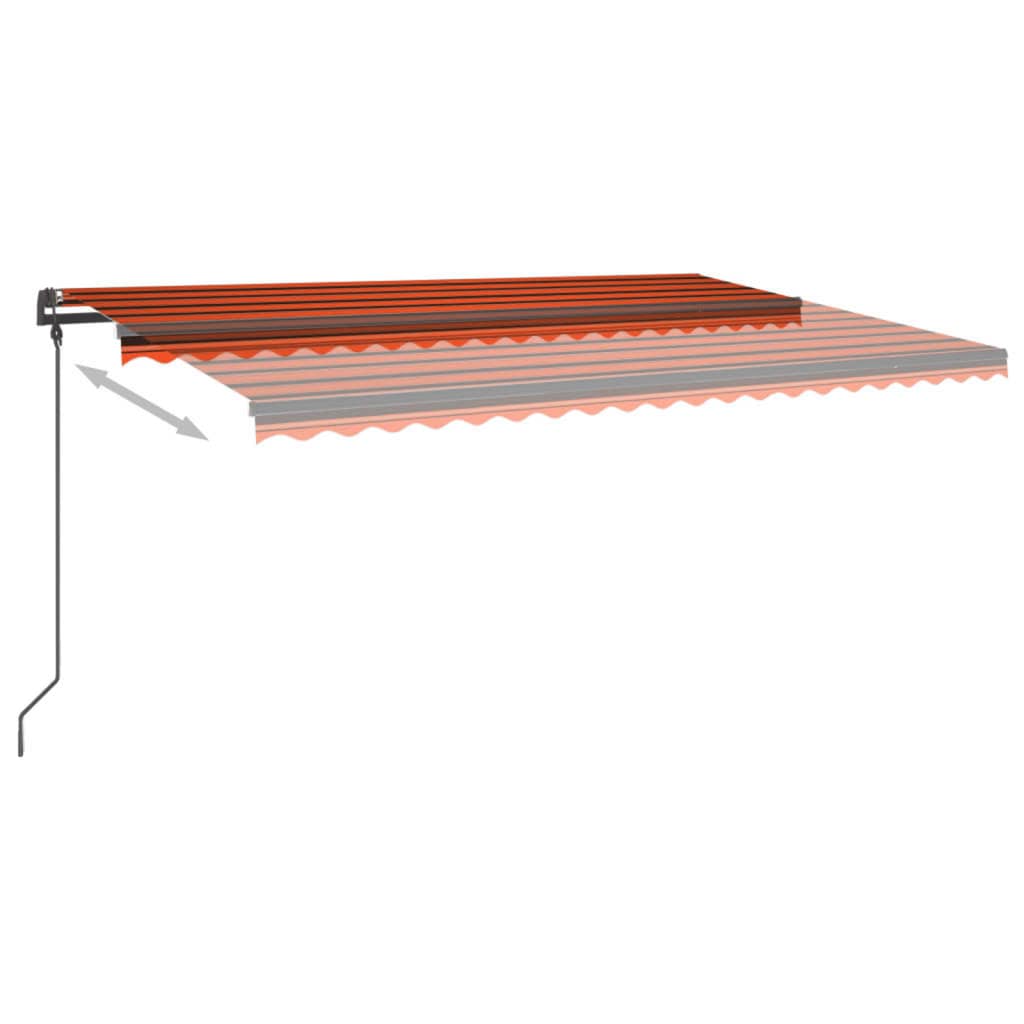 VidaXL Luifel automatisch uittrekbaar met palen 5x3 m oranje en bruin