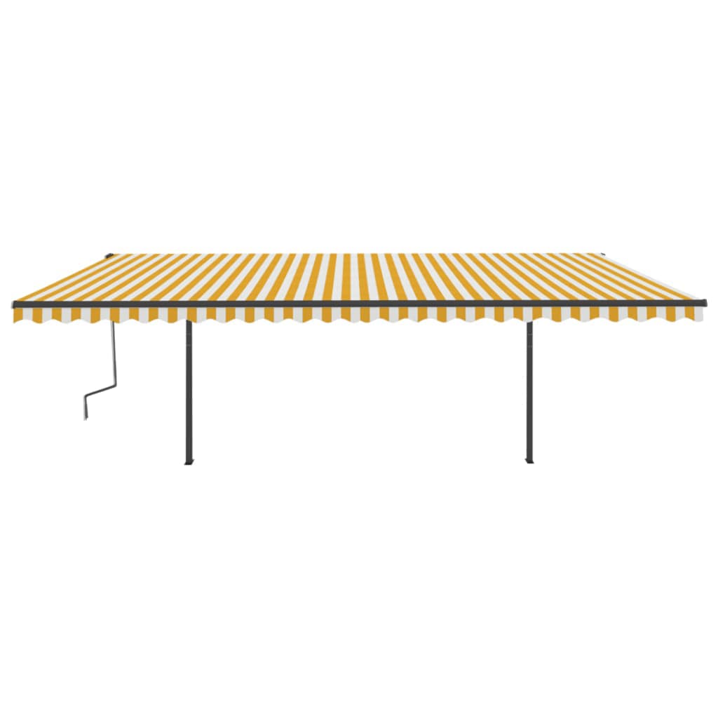 VidaXL Luifel automatisch met LED en windsensor 6x3 m geel en wit