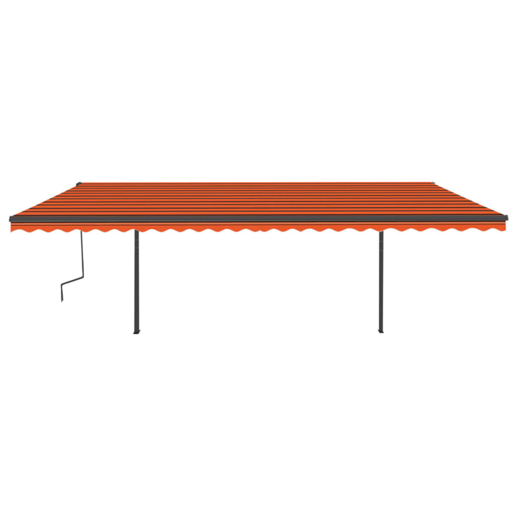 VidaXL Luifel automatisch met LED en windsensor 6x3 m oranje en bruin