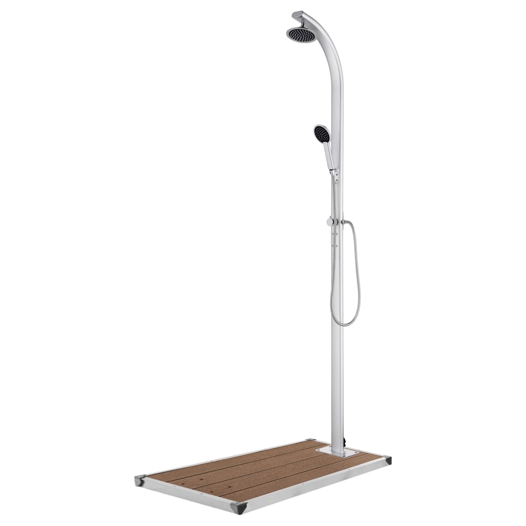Vidaxl buitendouche met bruine basis 220 cm aluminium