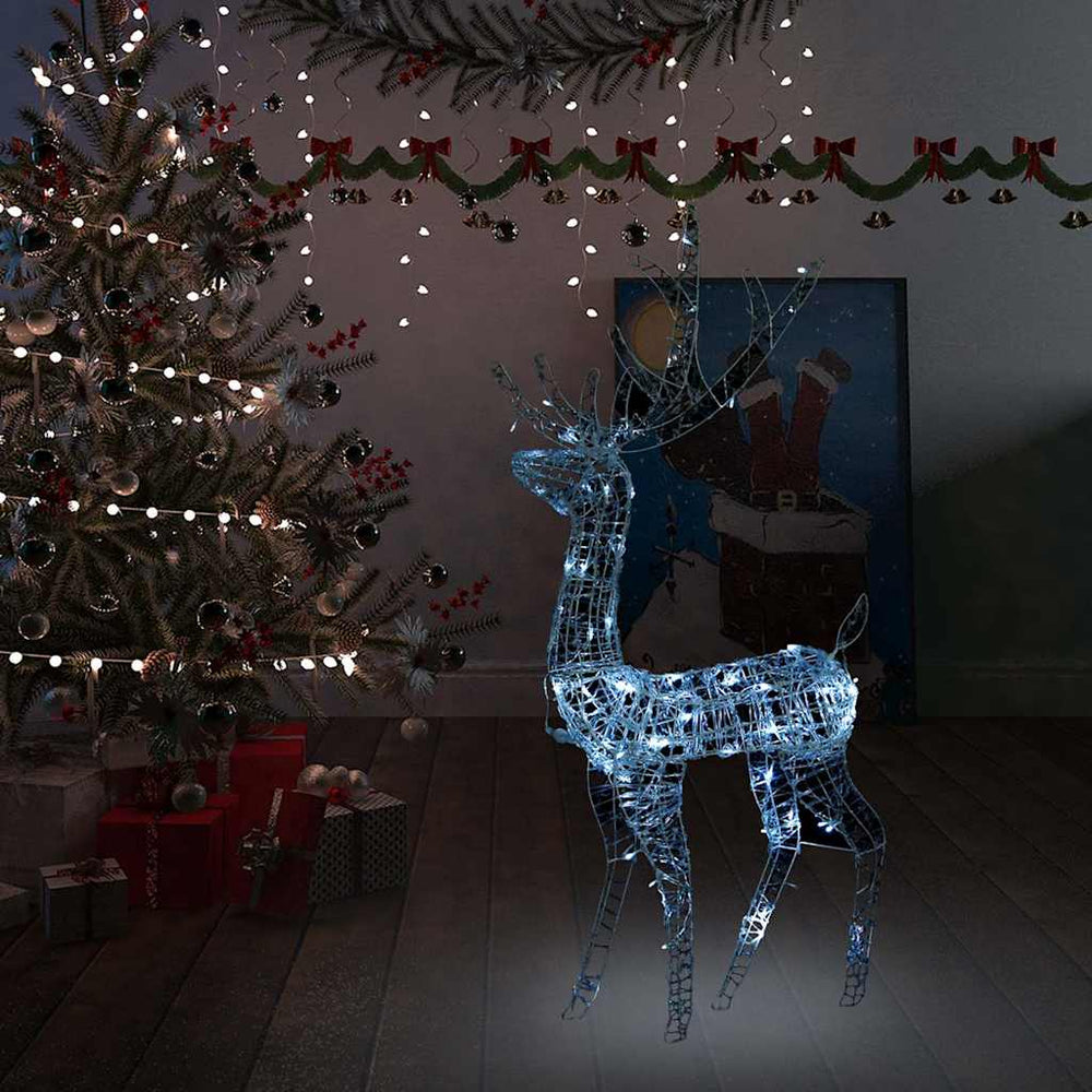 Vidaxl kerstversiering rendier 140 led's koudwit 128 cm acryl