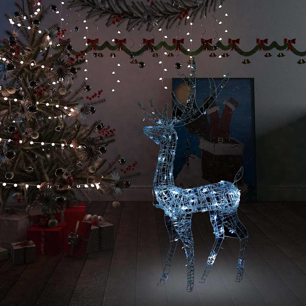 Vidaxl kerstversiering rendier 140 led's koudwit 128 cm acryl