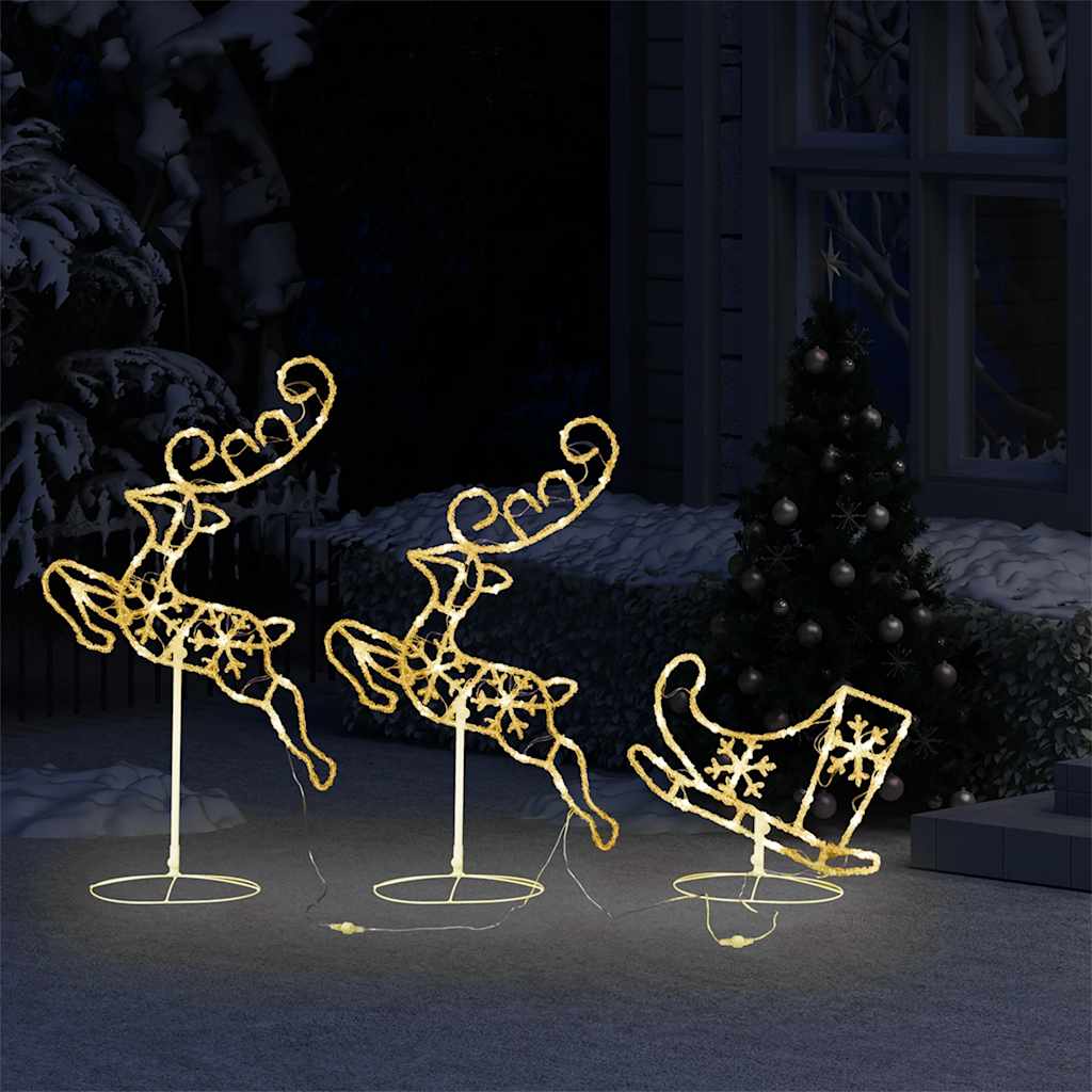 VidaXL Kerstdecoratie rendieren en slaap 260x21x87 cm acryl warmwit