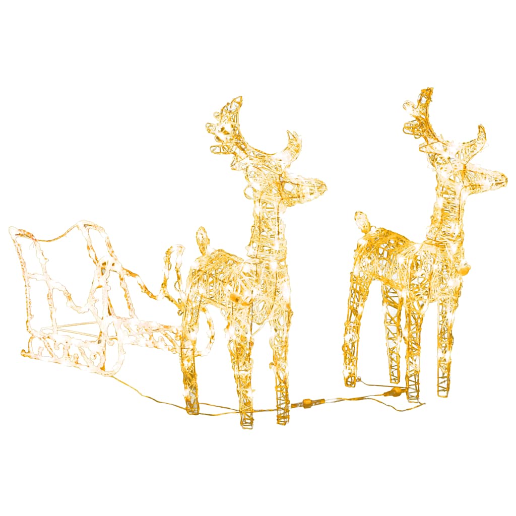 Vidaxl kerstversiering rendieren en slaap 160 led's 130 cm acryl