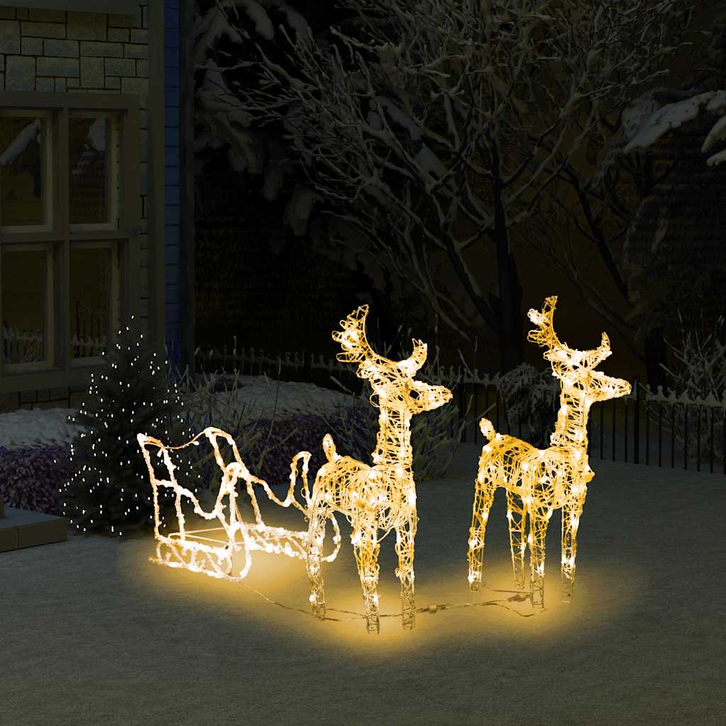 Vidaxl kerstversiering rendieren en slaap 160 led's 130 cm acryl