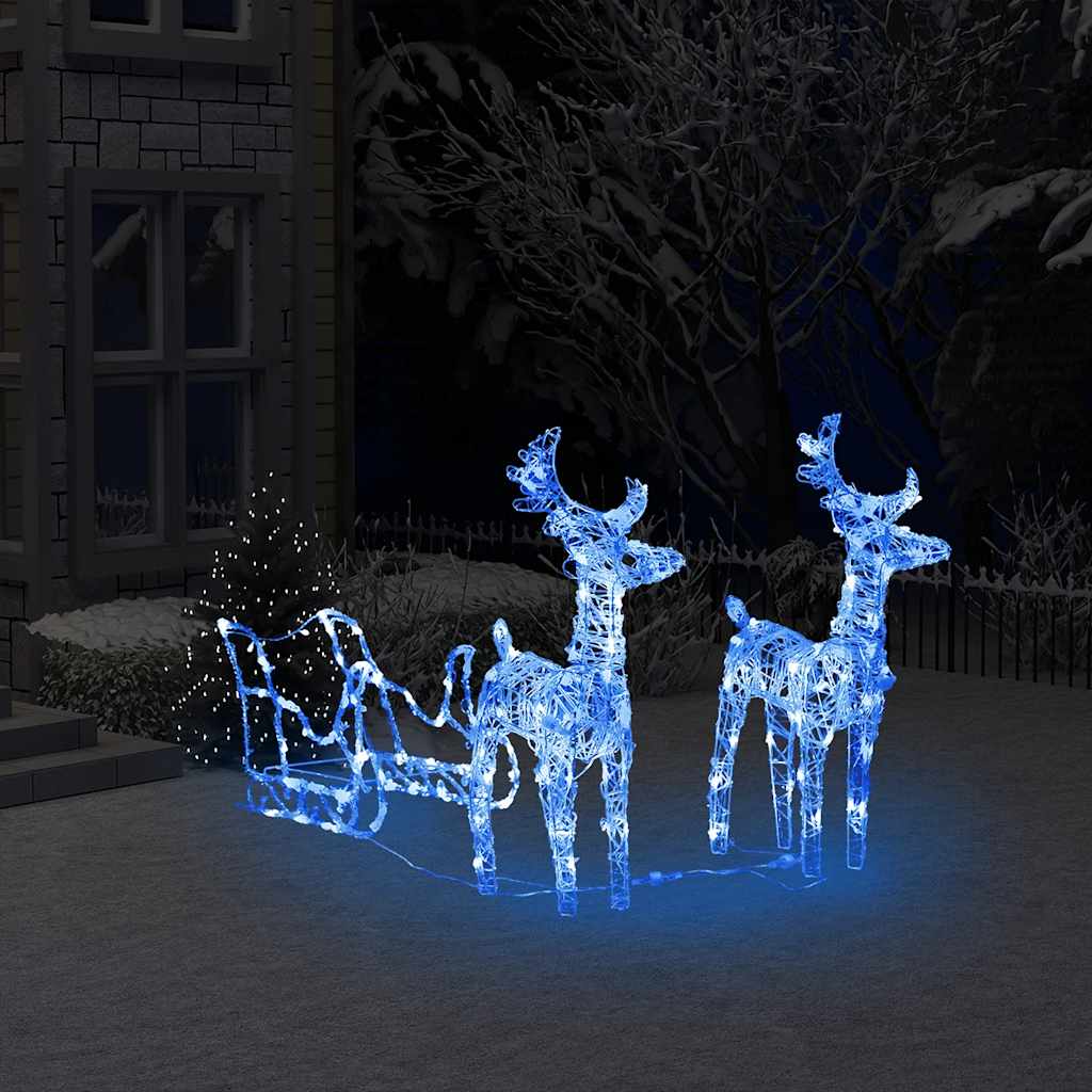 Vidaxl kerstversiering rendieren en slaap 160 led's 130 cm acryl