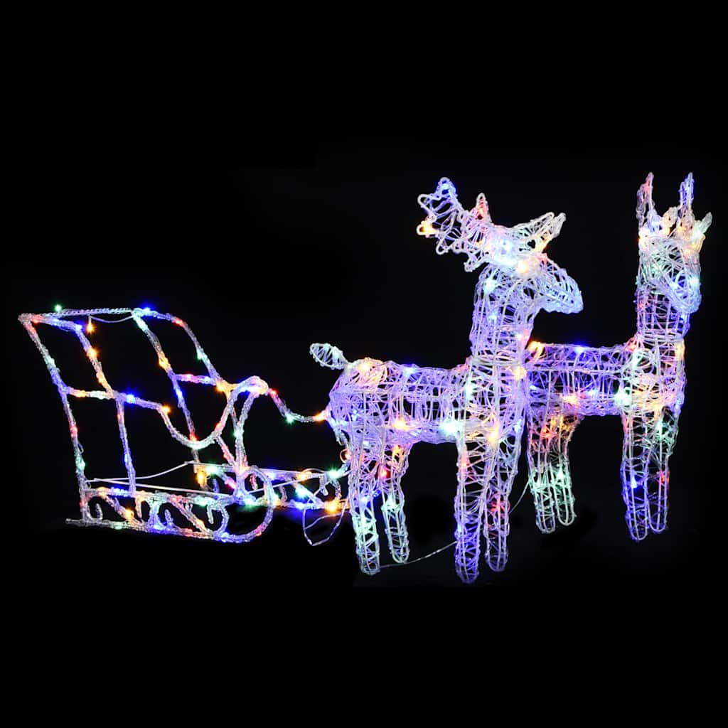 Vidaxl kerstversiering rendieren en slaap 160 led's 130 cm acryl