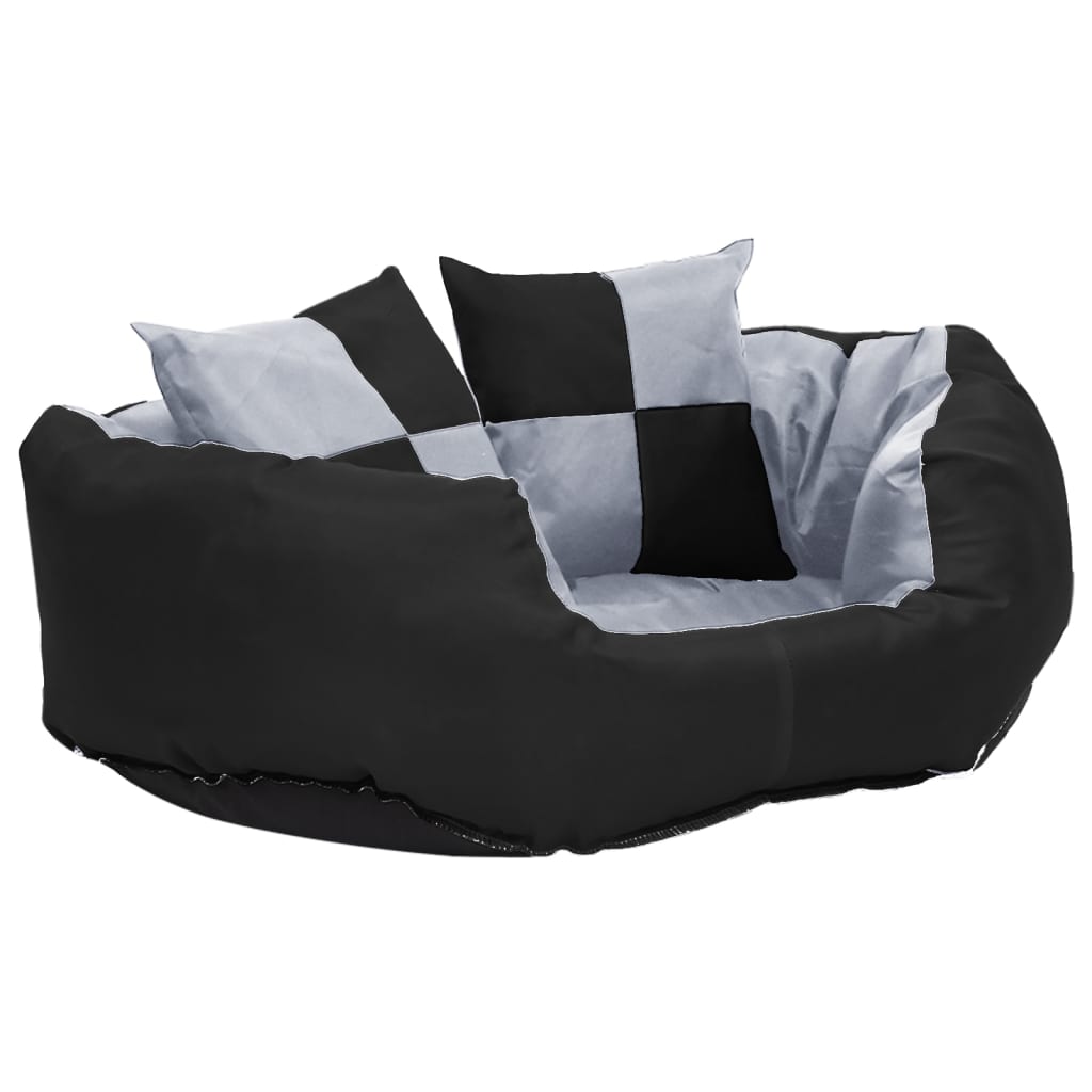 Vidaxl hondenkussen omkeerbaar en wasbaar 65x50x20 cm grijs en zwart