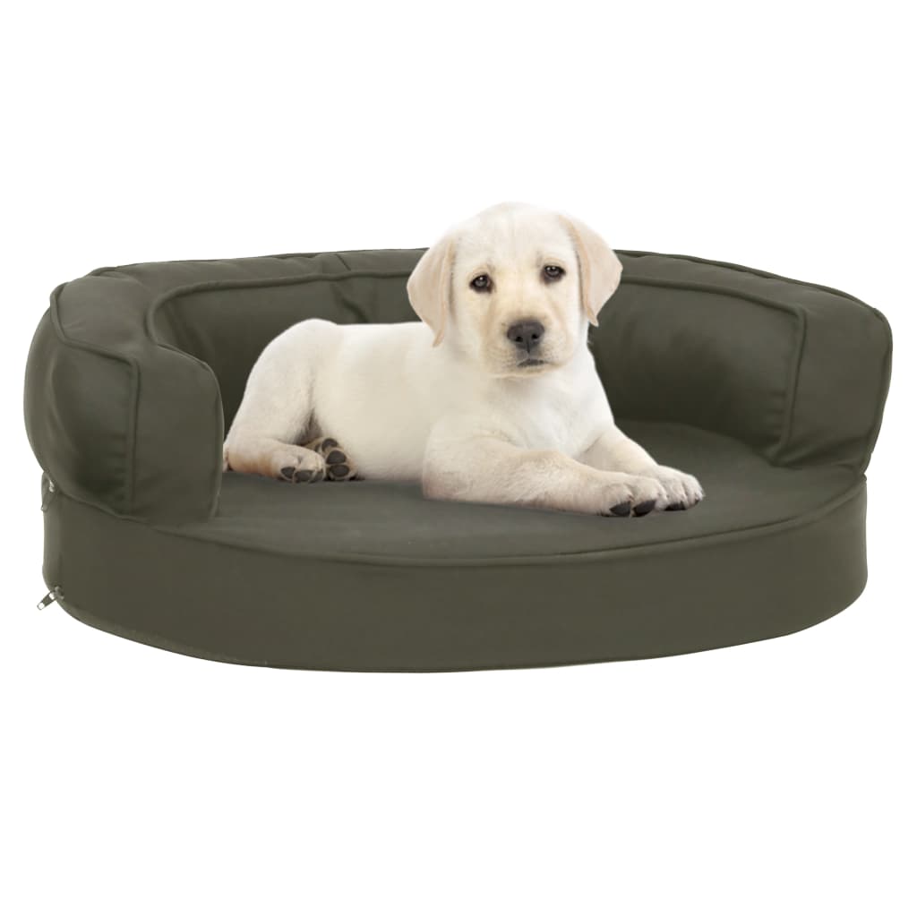 Vidaxl hondenbed ergonomisch linnenlook 60x42 cm donkergrijs