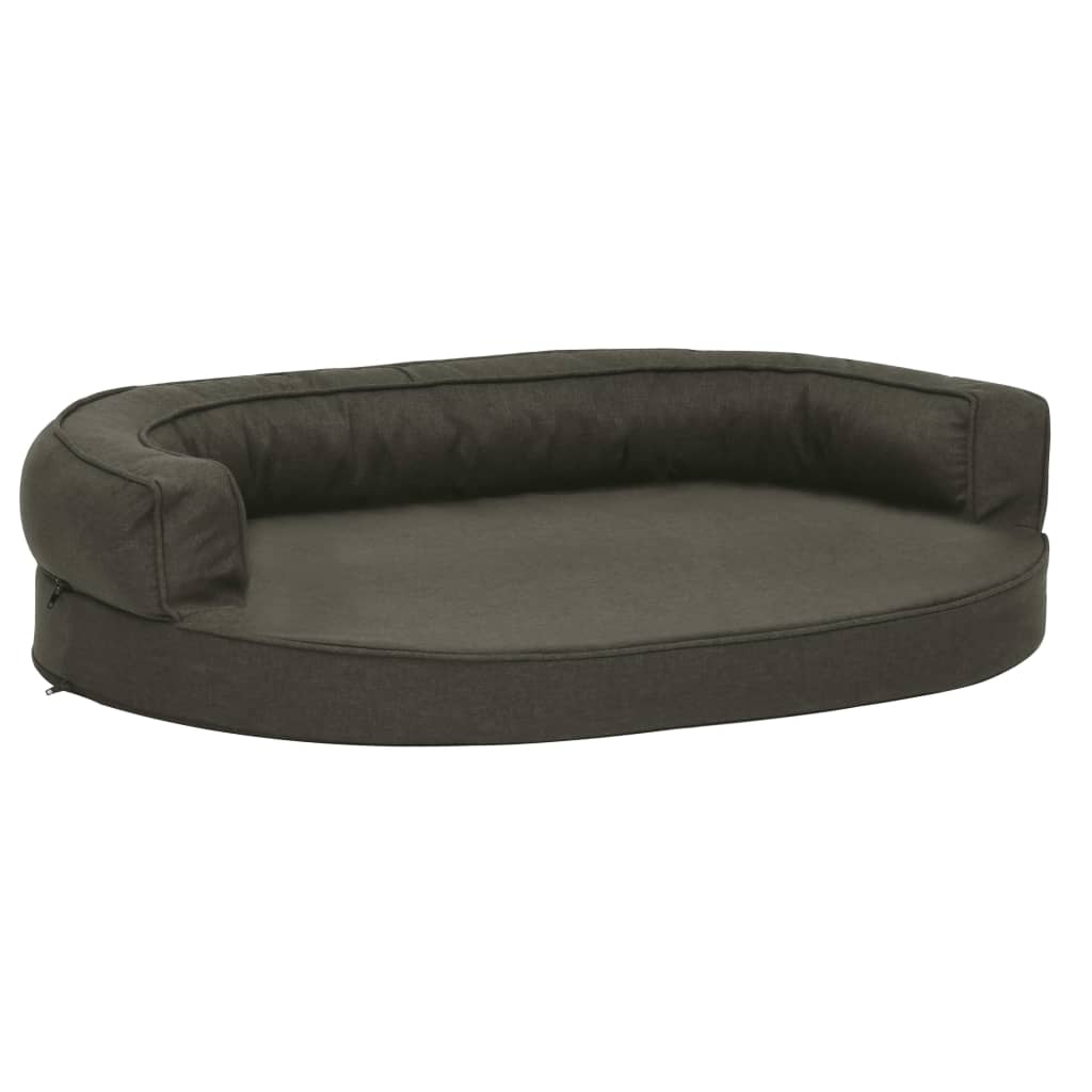 Vidaxl hondenbed ergonomisch linnenlook 75x53 cm donkergrijs